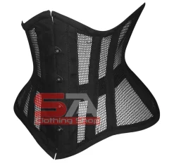 Underbust Corset black Mesh Gothic Steel Boned Victorian Waist Cincher C49MC