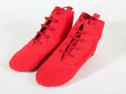 Unisex Kinder Canvas Ballet Tanzschuhe Schnurschuhe Jazzschuhe Rot/ Schwarz/ Weib