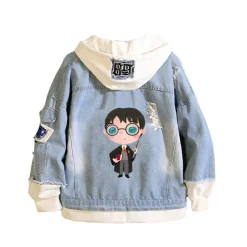 Unisex Sweatshirt Hoodie Harry Potter Kapuze Jeansjacke Hogwarts Granger Dobby Mantel