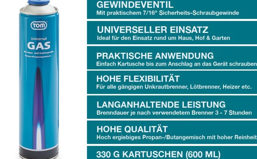 Universalgas Kartuschen 8er Set LG-600
