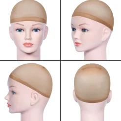 URAQT Haarnetz Wig Cap Nylon Schwarz Mesh und Neutral Beige (4