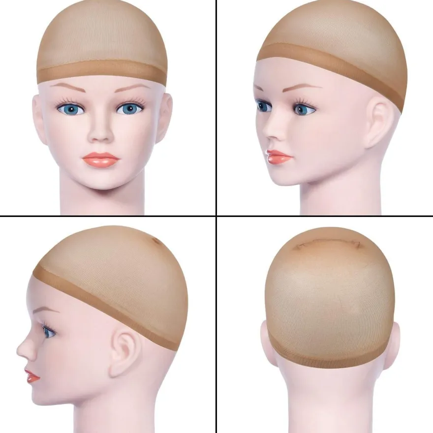 URAQT Haarnetz Wig Cap Nylon Schwarz Mesh und Neutral Beige (4