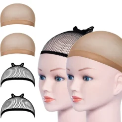 URAQT Haarnetz Wig Cap Nylon Schwarz Mesh und Neutral Beige (4