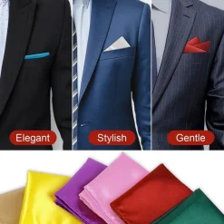 URAQT Herren Einstecktuch Uni Rotwein, 30x30 cm, 100% Polyester-Seide