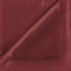 URAQT Herren Einstecktuch Uni Rotwein, 30x30 cm, 100% Polyester-Seide