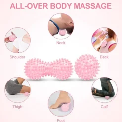 URAQT Massagebälle Faszienball 2er Set Kleine Igelball Hart mit Noppen für