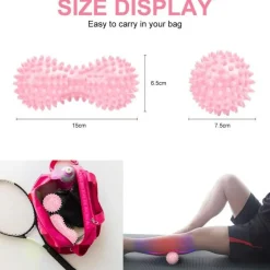 URAQT Massagebälle Faszienball 2er Set Kleine Igelball Hart mit Noppen für
