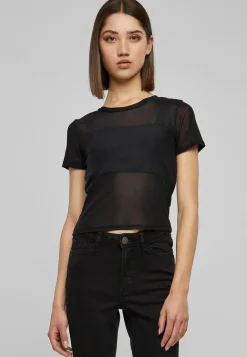 Urban Classics Damen T-Shirt Ladies Short Mesh Tee