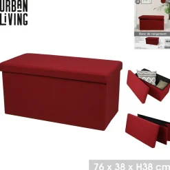 Urban Living faltbare Sitzbank Sitzhocker TISSU Aufbewahrungsbox 53496 rot