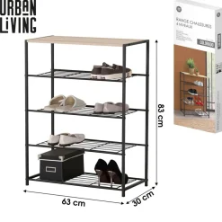 Urban Living Schuhregal Colorado 63 x 30 x 83 cm Schuhablage 151379