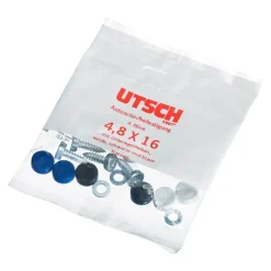 UTSCH Schrauben für Kennzeichen mit Kappen 4,8 x 16 mm Set