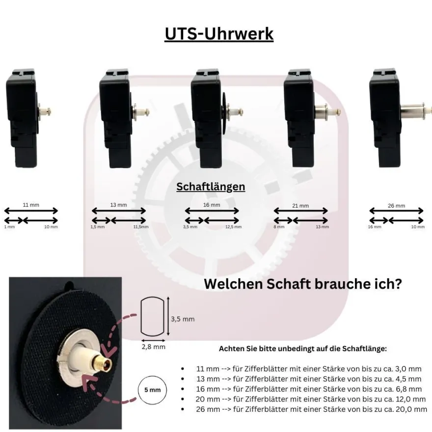 UTS 800 ehem. Junghans W 838 Quarzuhrwerk + verstärktem Drehmoment