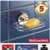 Vacuum-Loc® Seifenablage Maße ca.: HxBxT: 4.5 x 16,5 x 12 cm aus Stahl