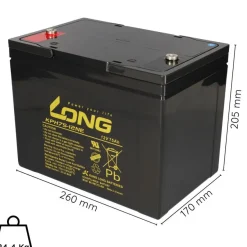 24V 75Ah Akku-Satz passend für Ortopedia Allround 970 – 2x Kung Long KPH75-12NE