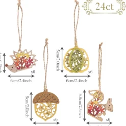 Valery Madelyn Herbstdeko Holz Anhänger Kürbis Igel 3D-Effekt 5cm
