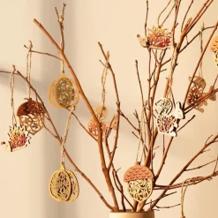 Valery Madelyn Herbstdeko Holz Anhänger Kürbis Igel 3D-Effekt 5cm