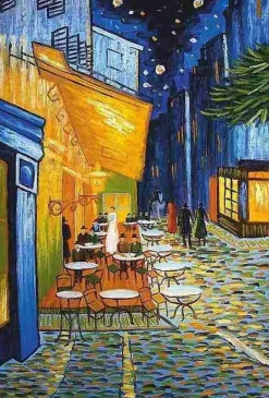 Van Gogh, Caféterrasse am Abend - Nachtcafe Leinwandbild auf Keilrahmen gespannt