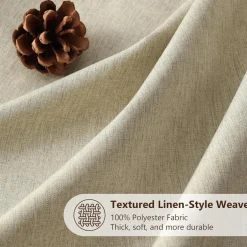 Vanzavanzu Duschvorhang Leinen Taupe 152x214cm - Wasserdicht, Anti-Schimmel