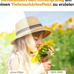 Variabler ND Filter ND3-ND1000 Graufilter 55mm 1.5-10 Blendenstufen