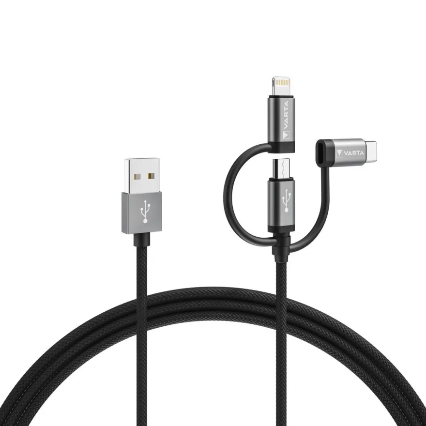 VARTA 3in1 Cable USB A-Light/Micro/Type C