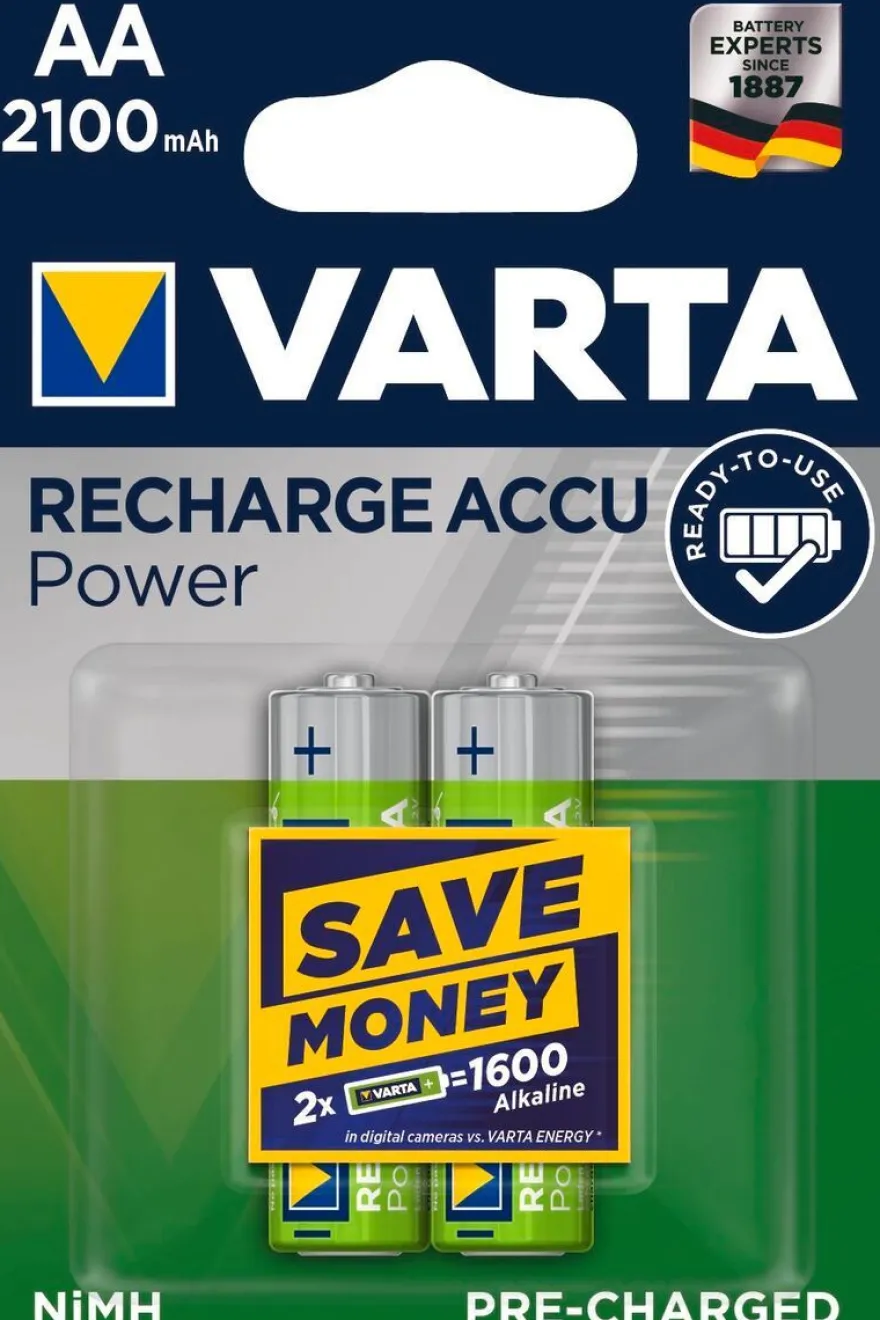 VARTA Rechargeable Akku AA Mignon 2er 2100mAh (Entladeschutz)