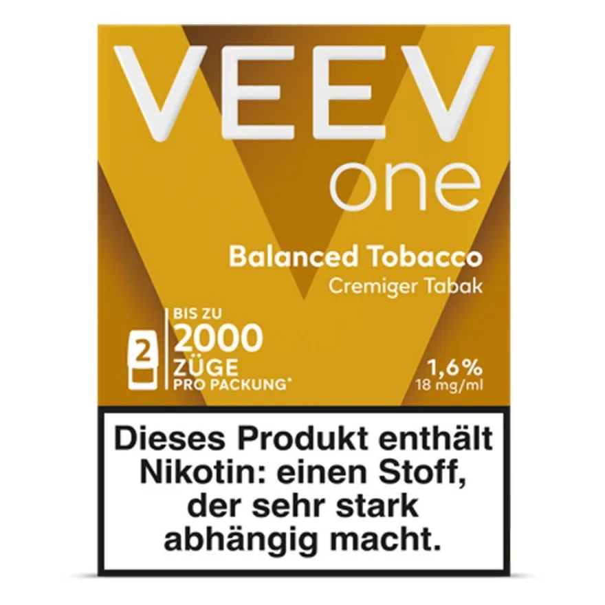 VEEV one Pod Balanced Tobacco 18mg/ml Nikotin à 2 Pods