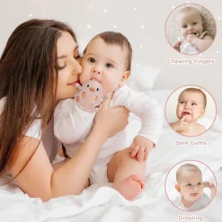 Venditer Silikon Babyrassel Hühnchen Beißring - Sensorisches Motorik
