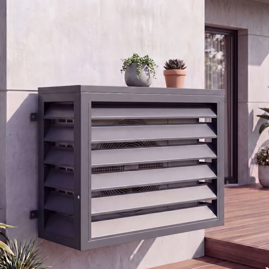 Verkleidung für Klimaanlage/Wärmetauscher HWC-O43, Abdeckung, Metall 73x97x38cm