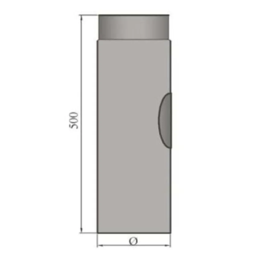 Verlängerungsrohr 500 mm lang mit Reinigungsöffnung 150 mm Ø