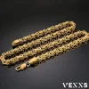 VEXXS Herren Königskette 4/6mm, 18K Gold beschichtet, Edelstahl, Byzantinische