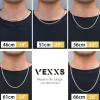 VEXXS Herren Panzerkette Kubanisch 18 Karat Vergoldet Edelstahl 4/5/6mm