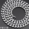 VEXXS Herren Panzerkette 10/12mm, vergoldet Edelstahl Cuban Chain