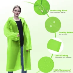 Vicloon Regenponcho 2 Stück Unisex Wiederverwendbar Transparent Regenmantel