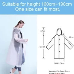 Vicloon Regenponcho 2 Stück Unisex Wiederverwendbar Transparent Regenmantel