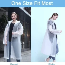 Vicloon Regenponcho 2 Stück Unisex Wiederverwendbar Transparent Regenmantel