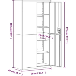 vidaXL Aktenschrank Anthrazit 90x40x220 cm Stahl
