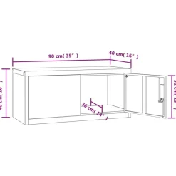 vidaXL Aktenschrank Hellgrau 90x40x240 cm Stahl