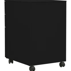 vidaXL Aktenschrank mit Rollen Schwarz 39x45x60 cm Stahl