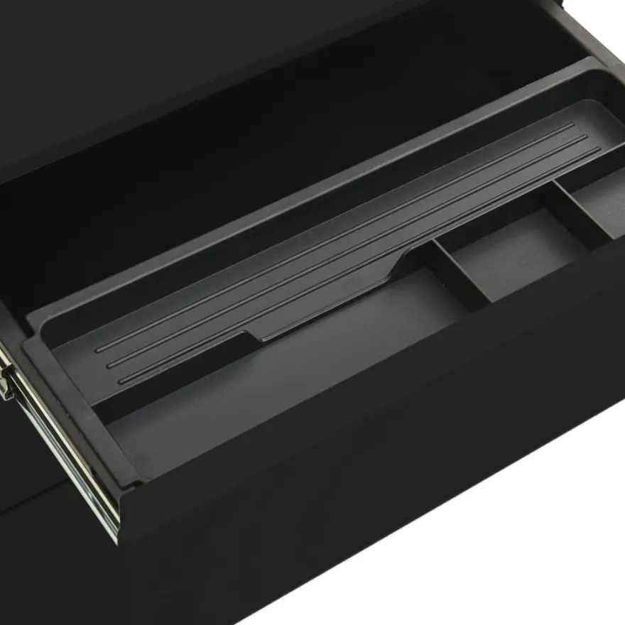 vidaXL Aktenschrank mit Rollen Schwarz 39x45x60 cm Stahl