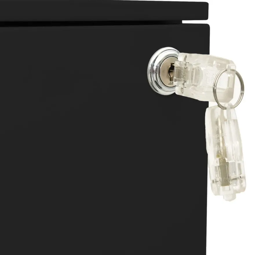 vidaXL Aktenschrank mit Rollen Schwarz 39x45x60 cm Stahl