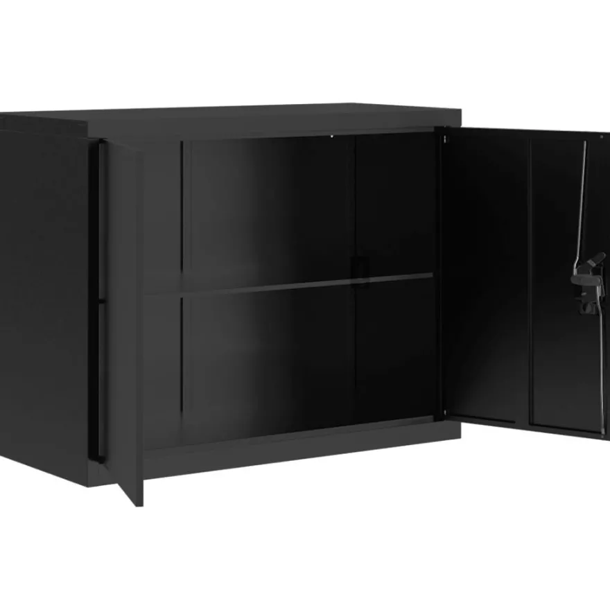 vidaXL Aktenschrank Schwarz 90x40x70 cm Stahl