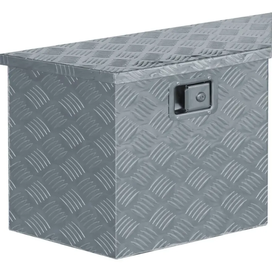 vidaXL Aluminiumkiste 70×24×42 cm Trapezförmig Silbern