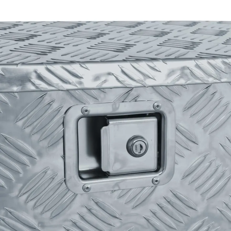 vidaXL Aluminiumkiste 70×24×42 cm Trapezförmig Silbern