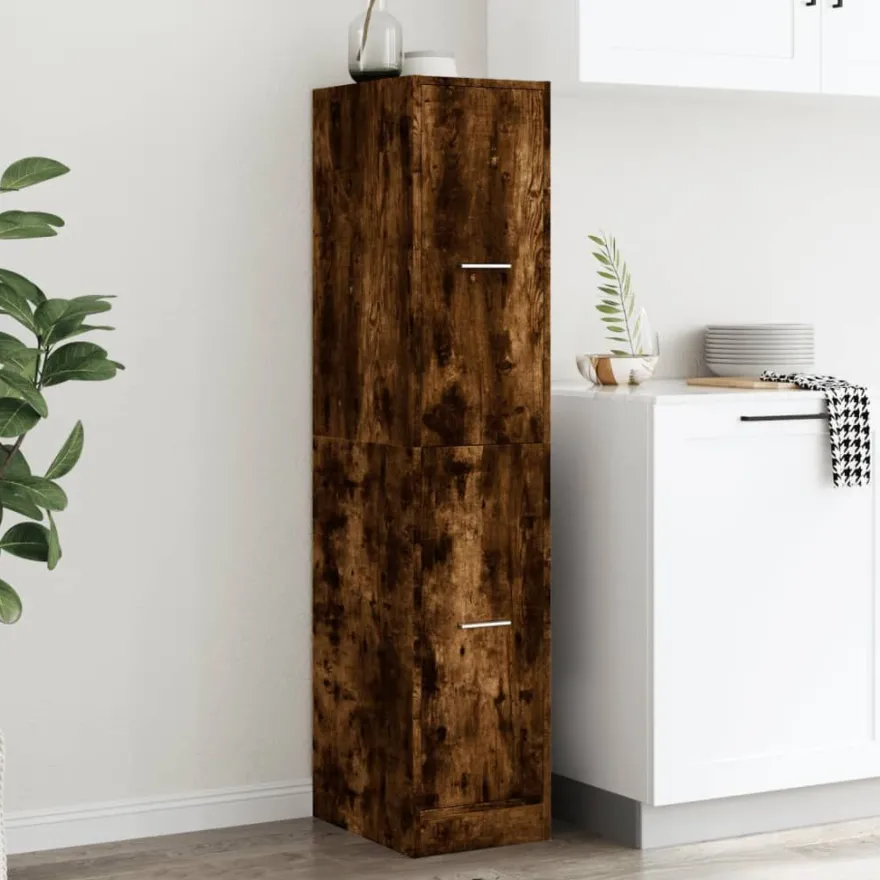 vidaXL Apothekerschrank Räuchereiche 30x41x144,5 cm Holzwerkstoff