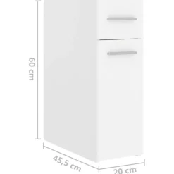 vidaXL Apothekerschrank Weiß 20x45,5x60 cm Holzwerkstoff