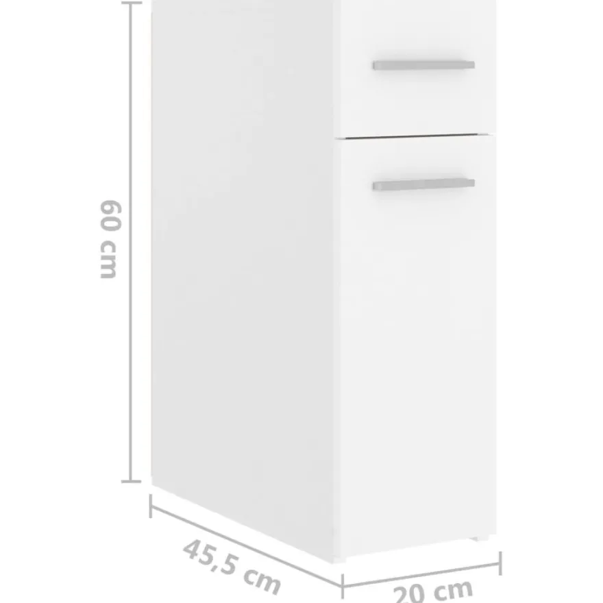 vidaXL Apothekerschrank Weiß 20x45,5x60 cm Holzwerkstoff