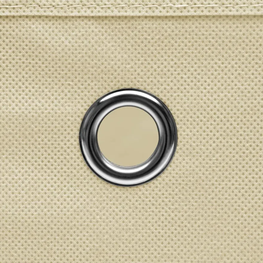 vidaXL Aufbewahrungsboxen mit Deckel 4 Stk. Creme 32x32x32 cm Stoff