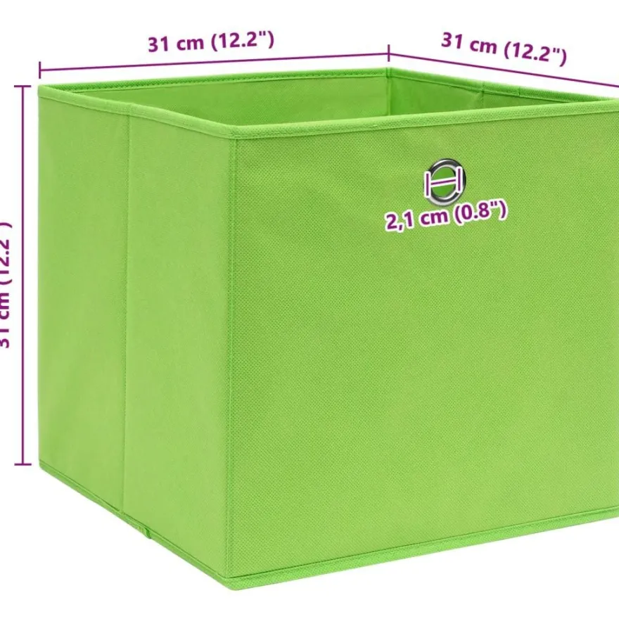 vidaXL Aufbewahrungsboxen 4 Stk. Grün 32x32x32 cm Stoff