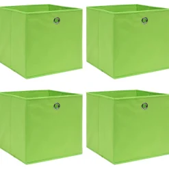 vidaXL Aufbewahrungsboxen 4 Stk. Grün 32x32x32 cm Stoff