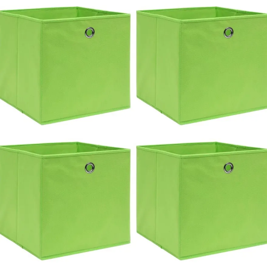 vidaXL Aufbewahrungsboxen 4 Stk. Grün 32x32x32 cm Stoff